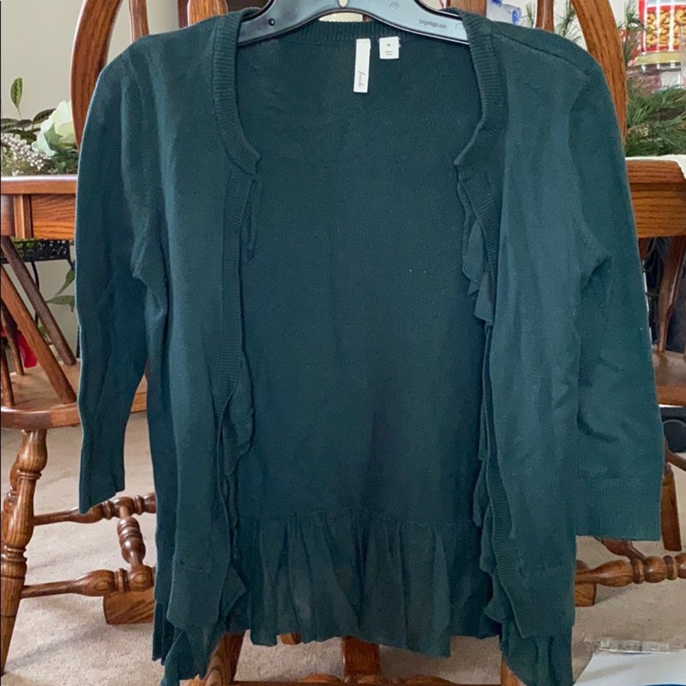 Open ruffled cardigan